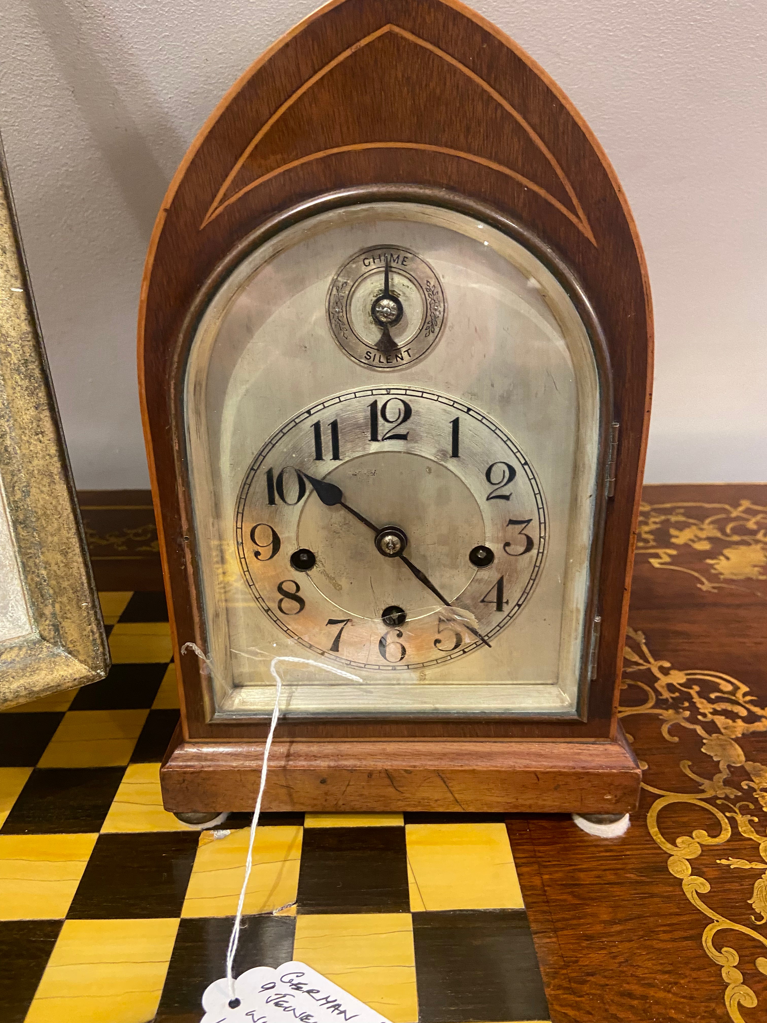 Antique German Chiming Mantle Clock – Wooden Casement