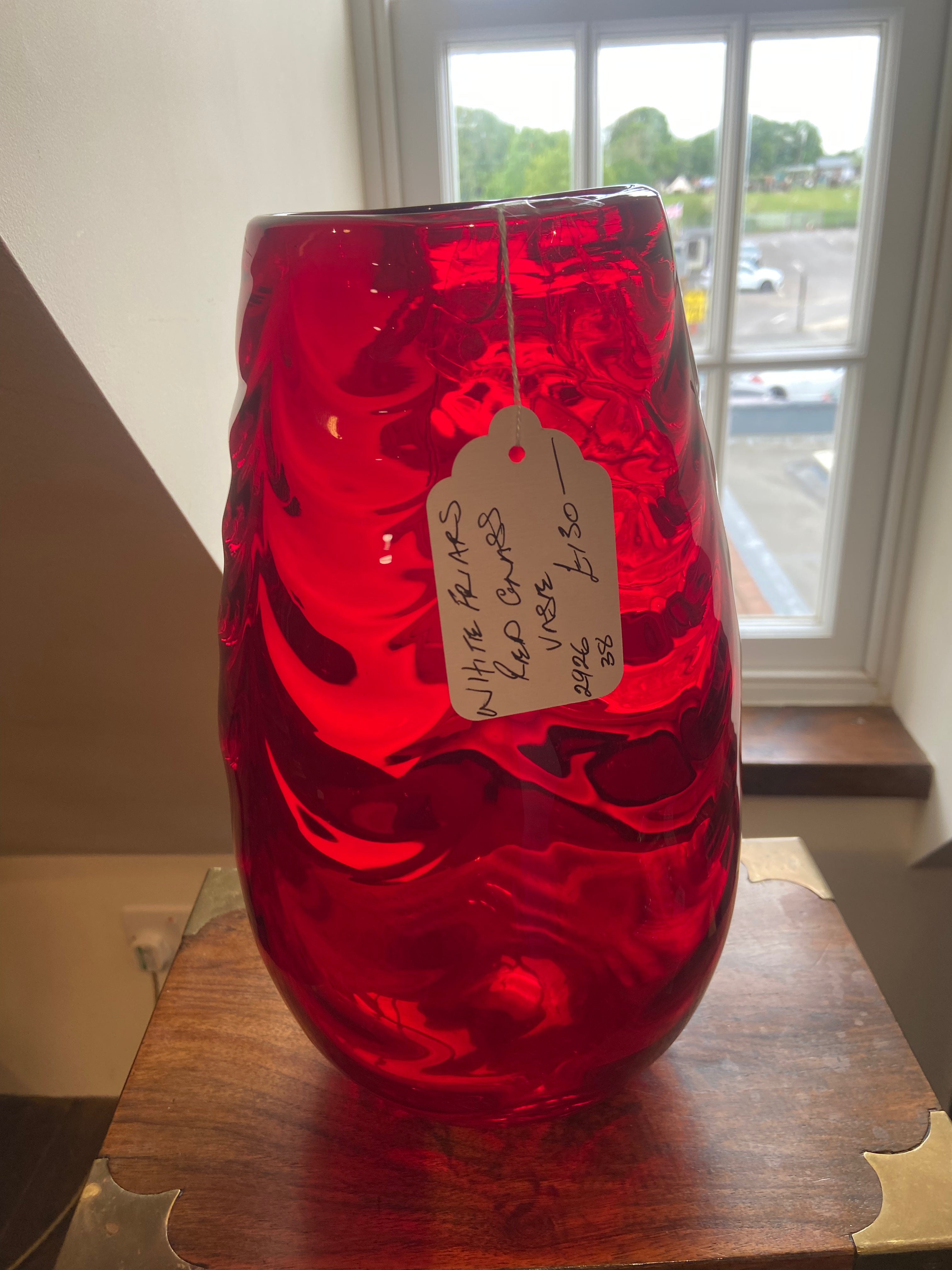 Whitefriars Ruby Red Art Glass Vase