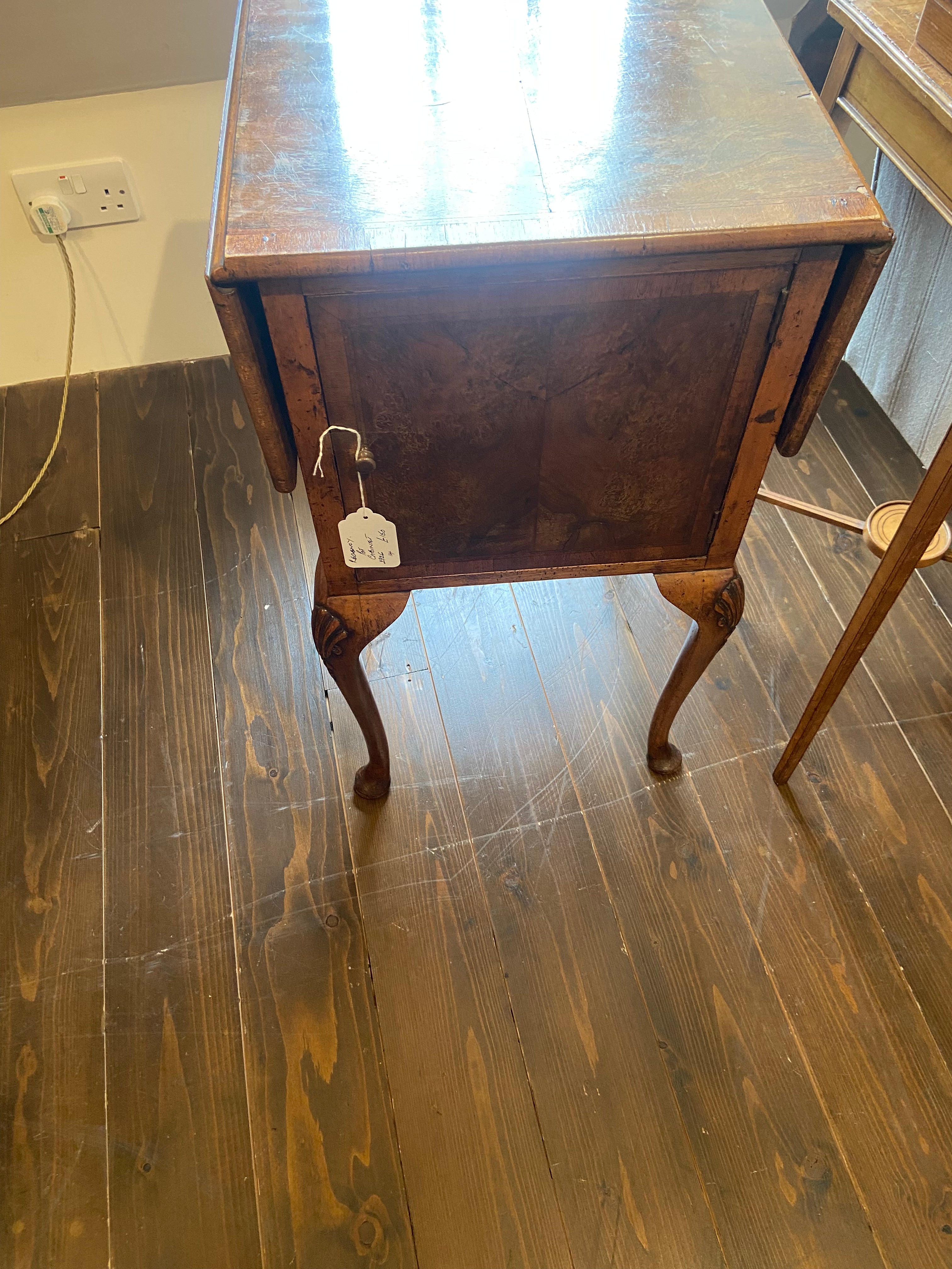 Victorian Bedside Cabinet with Drop-Flap