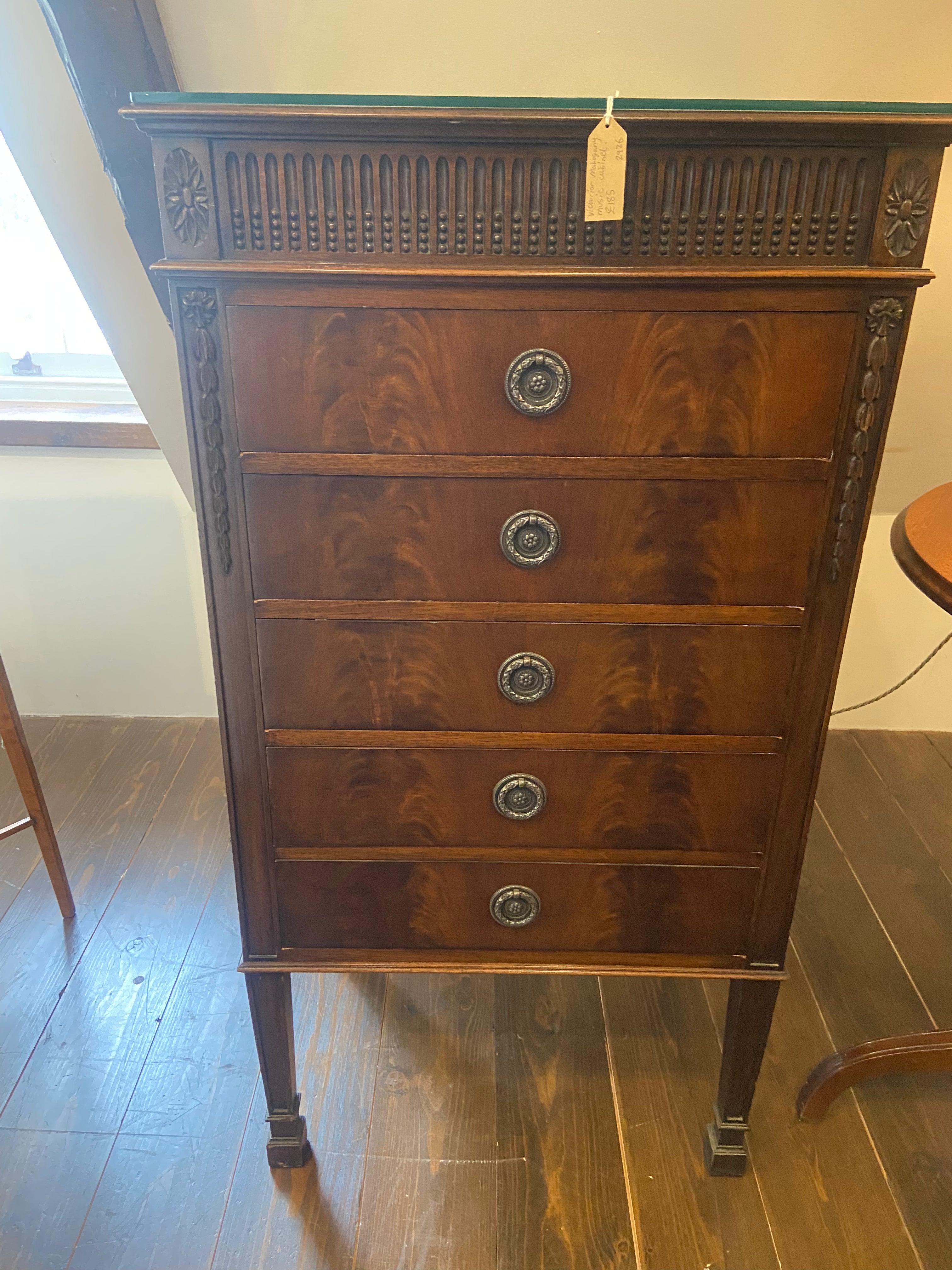Edwardian Music Sheet Cabinet with Tilting Drawers