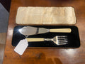 Antique Fish Server Knife and Fork Set