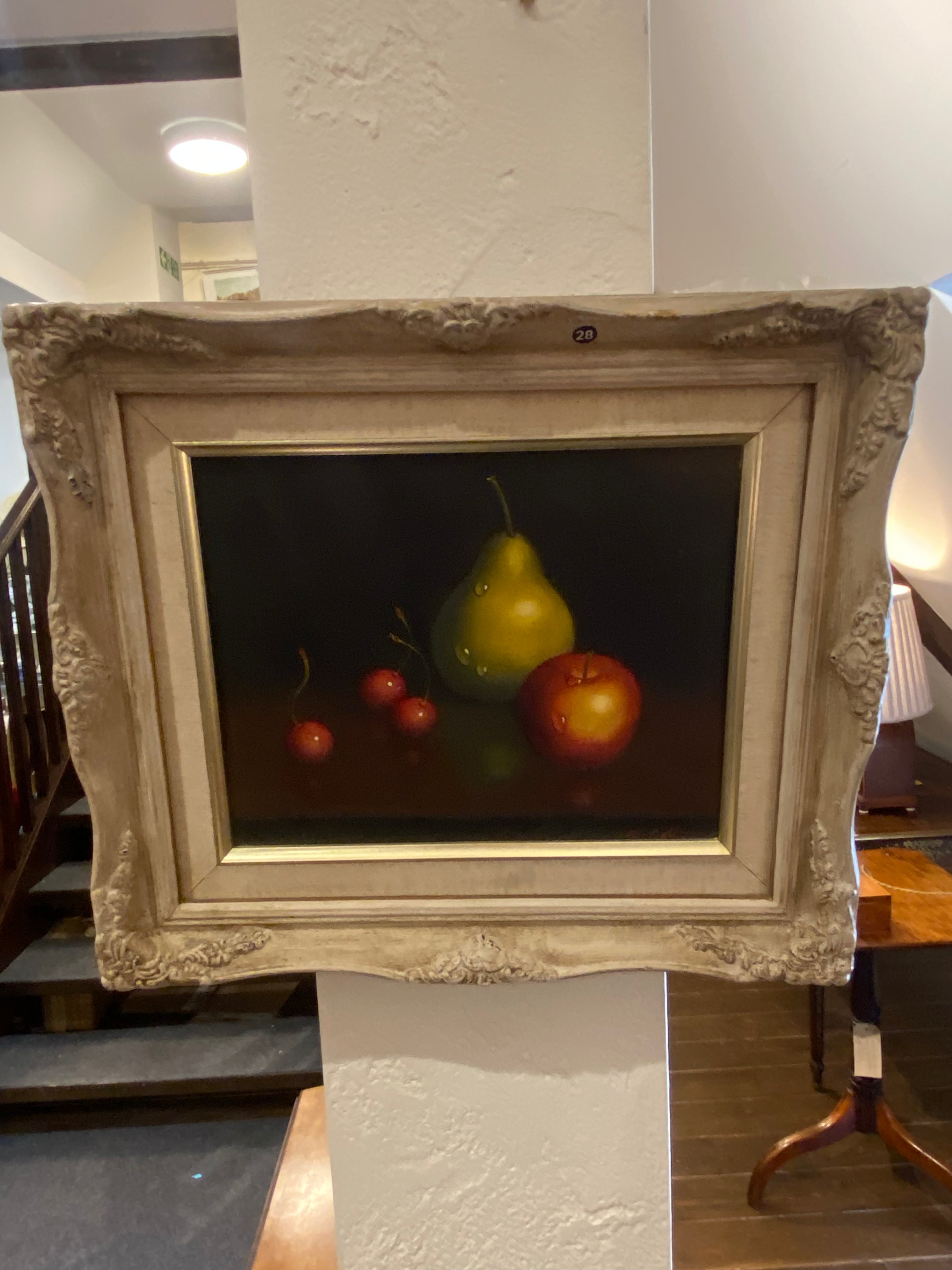Pair of Original Oil on Canvas Fruit Studies by K. Cotton