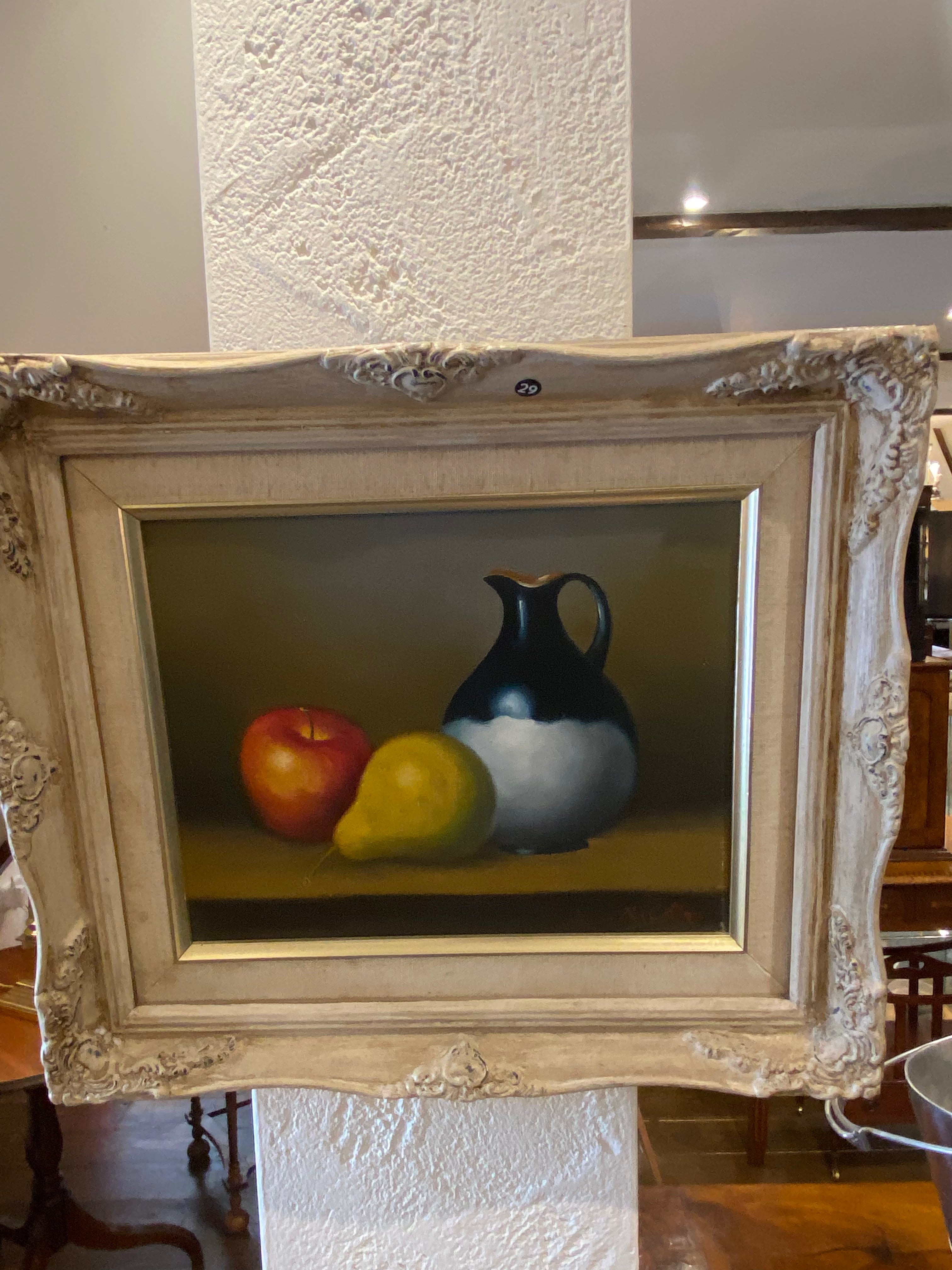 Pair of Original Oil on Canvas Fruit Studies by K. Cotton