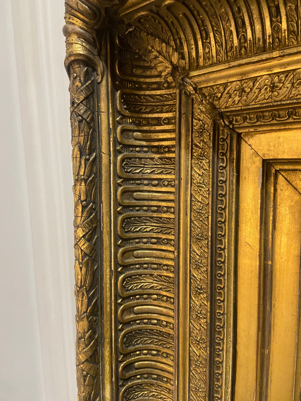 Late 18th Century Gilt Gesso Picture Frame Mirror with Period Plate