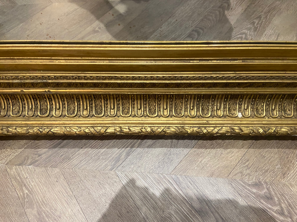Late 18th Century Gilt Gesso Picture Frame Mirror with Period Plate