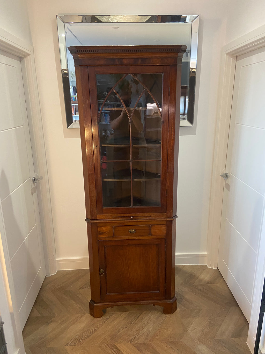 Antique Corner Display Cabinet with Glazed Doors